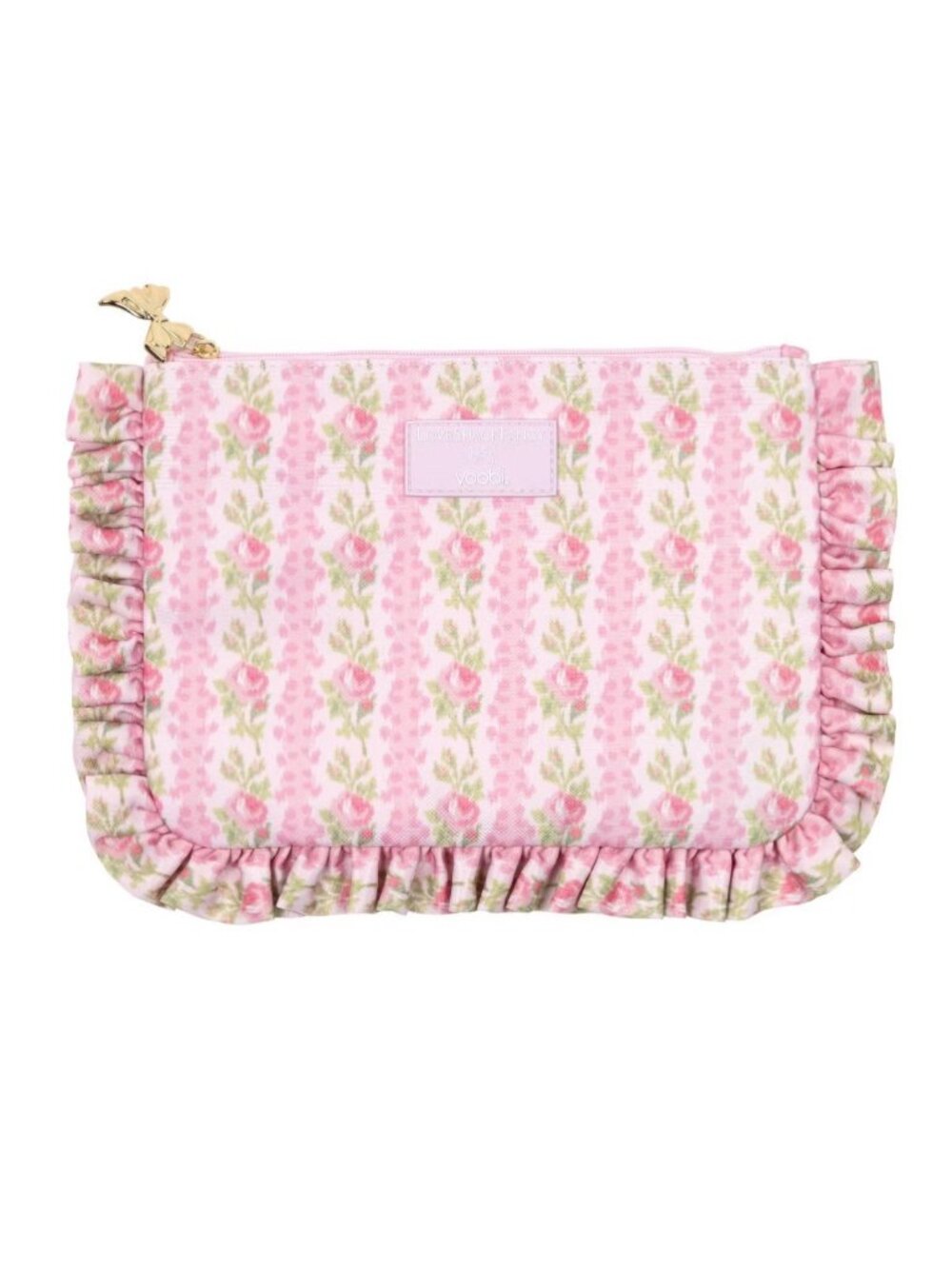 LoveShackFancy x Yoobi Blooming Heirloom Case with Ruffles - Strawberry Macaroon